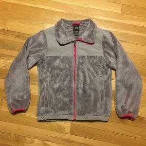 North Face Girls Grey/Pink Medium